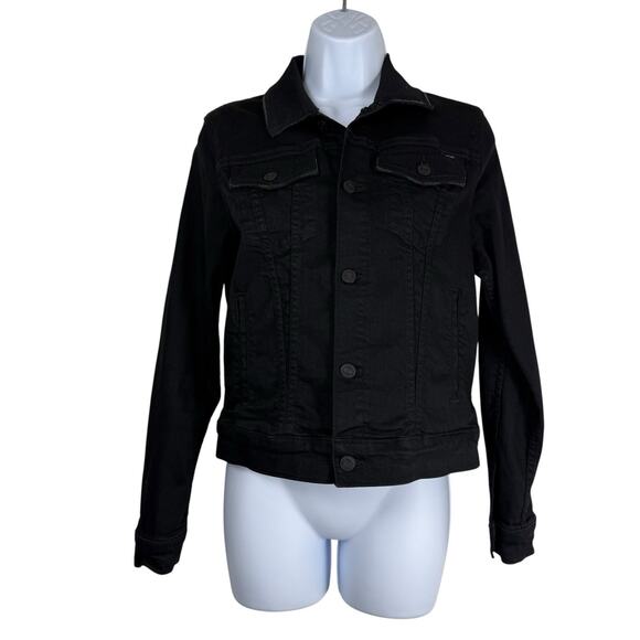 MOTHER Jacket Womens Small Black Pocket Bruiser Denim Not Guilty Western Cowgirl - Picture 2 of 12